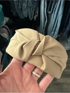 Suede Knot Headband in Tan